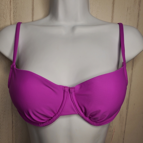 Xhilaration Junior's Pink Fuchsia Bikini Top Size Medium Barbiecore - Picture 7 of 7